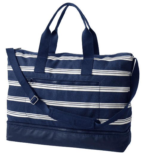 Lands End Print Canvas Weekender Bags with separate shoe compartments