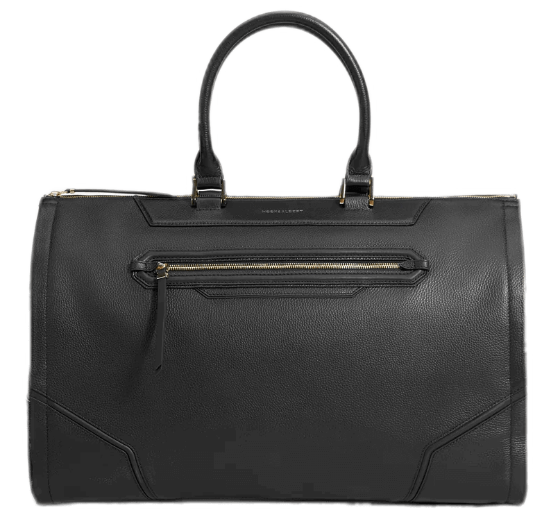 Women's leather garment weekender bag