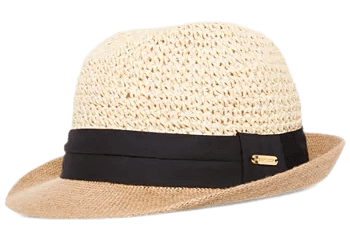 Steve Madden - Women's Two-Tone Paper Crochet Fedora hats for women