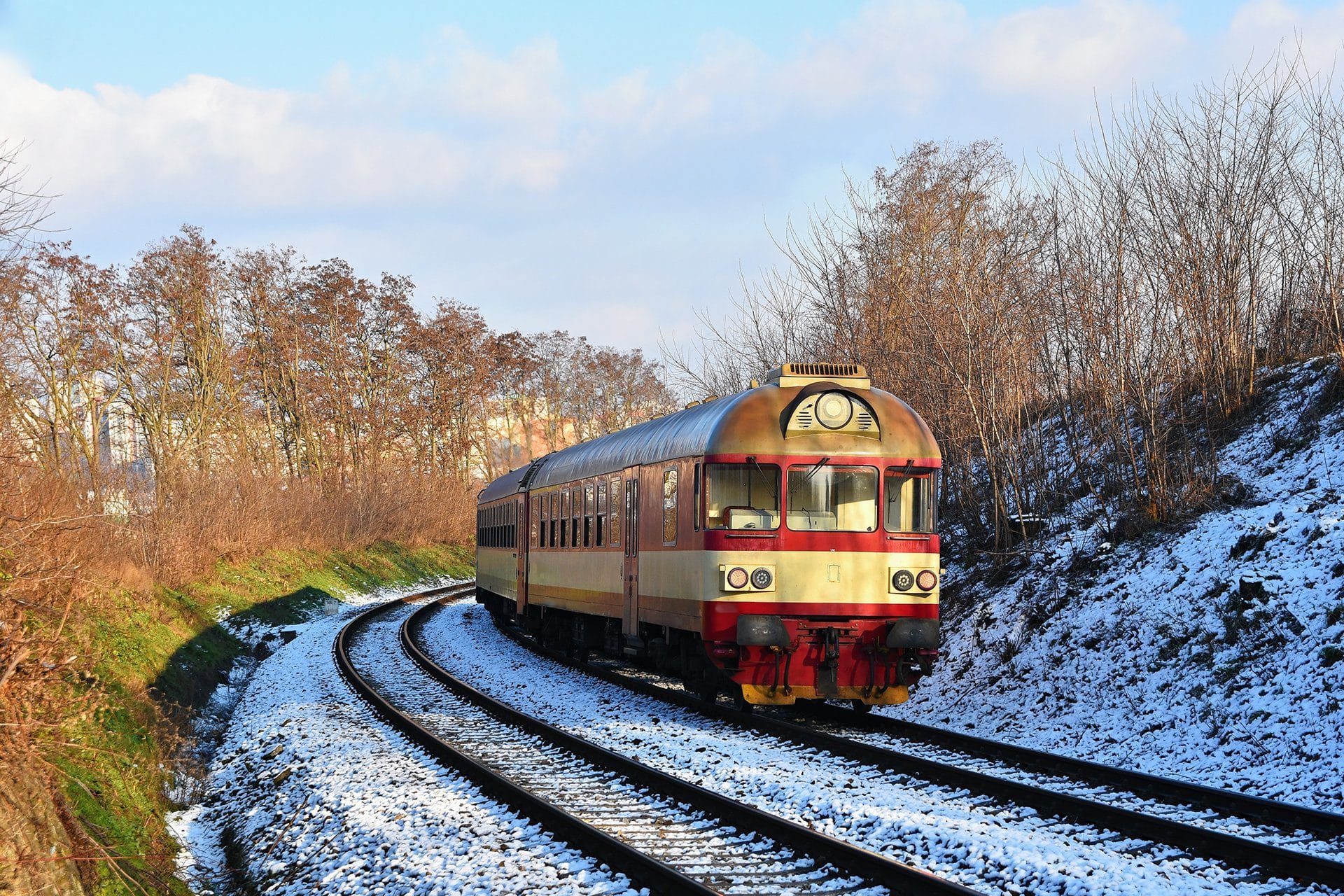 beautiful czech passenger train with carriages