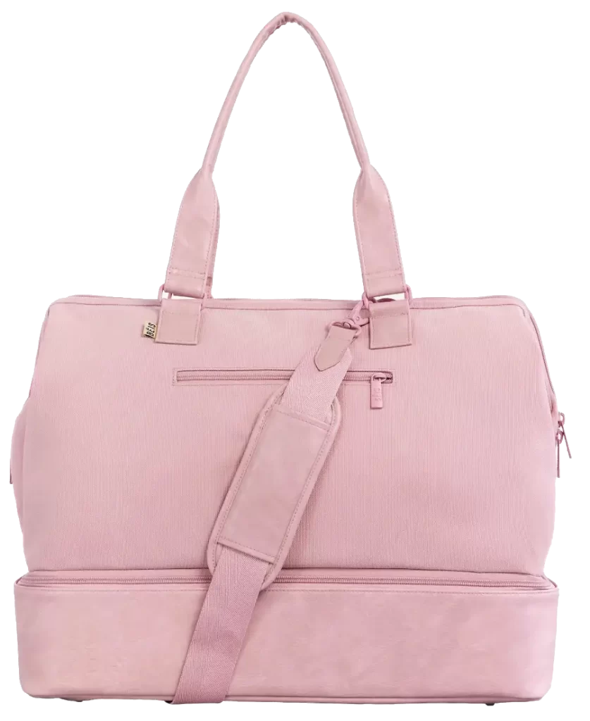 beis weekender pink bag