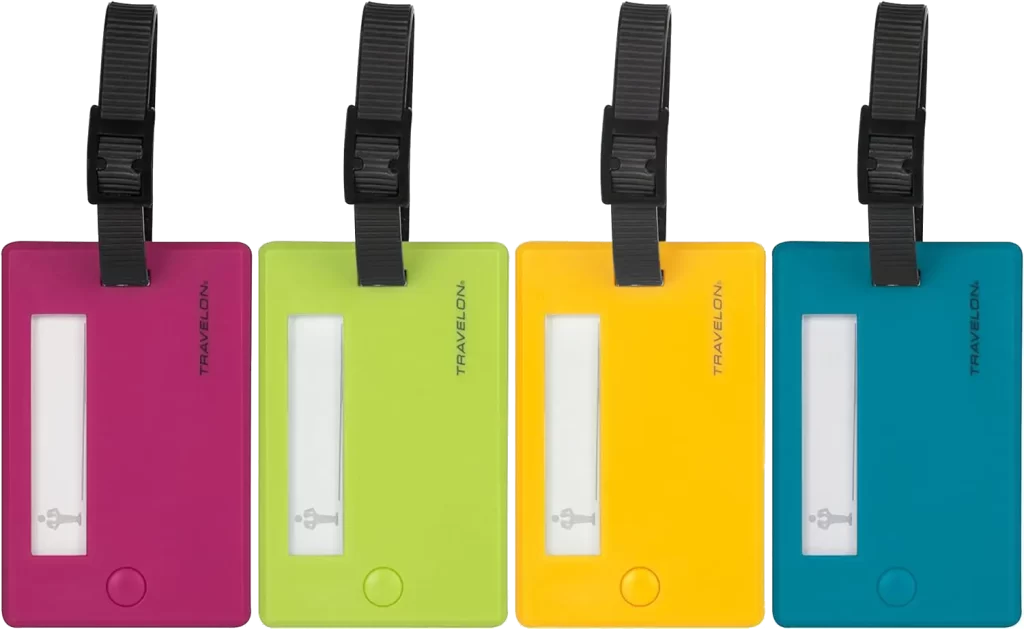 Travelon Set of 4 Assorted Color Luggage Tags