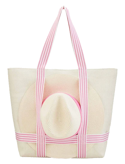 Mudpie Pink hat and tote bag set