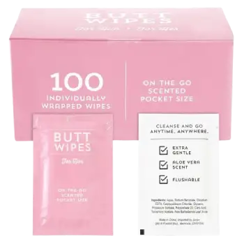 BLUE PANDA 100 Pack Wet Travel Butt Wipes