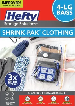 Hefty Shrink-Pak compression bags