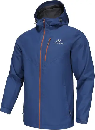 Mens Lightweight Hooded Waterproof Rain Jacket