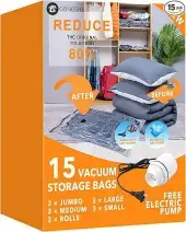 Gongshi 15 Pack Vacuum Storage Bags