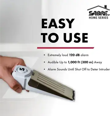 SABRE 120 dB Wedge Door Stop Security Alarm