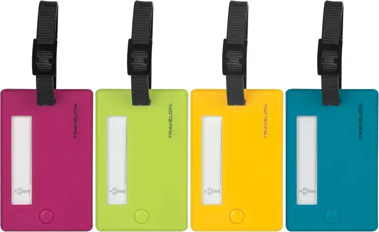Travelon Set Of 4 Assorted Color Luggage Tags