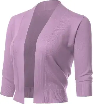 Allsense Women's 3_4 Sleeve Cropped Bolero Shrug Cardigan