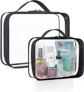 BAGSMART TSA Approved Clear Toiletry Bags (2 Pack