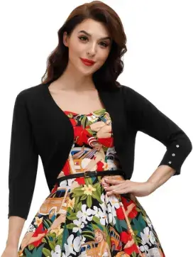 Belle Poque Womens 3/4 Sleeve Bolero, Lightweight 3/4 Sleeve Summer Cardigans