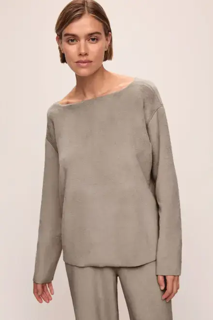 Eberjey Reversible Plush Raw Edge Pullover