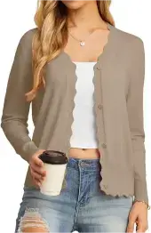GRECERELLE Women's Long Sleeve V-Neck Button Down Cardigan