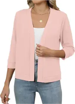 Hount Womens 3:4 Sleeve Cropped Cardigans