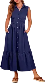 ANRABESS button down maxi shirt
