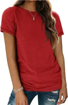 ATHMILE Womens T Shirt Summer Tops, Best Wrinkle-Free Travel Tops for Women