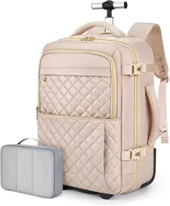 BAGSMART Rolling Backpack For Women