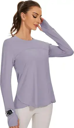 Blingfit Women's Workout Tops Long Sleeve Running