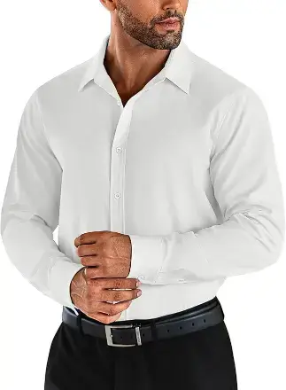 COOFANDY Men's Business Dress Shirts Wrinkle Free Long Sleeve Regular Fit Dress