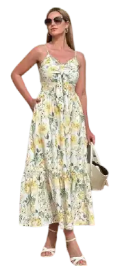 Grace Karin Floral Tie Front Spaghetti Strap Maxi Dress, best lightweight summer dresses