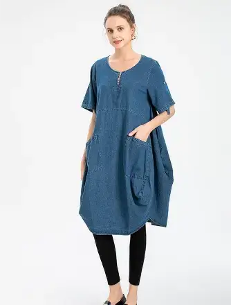 LaovanIn Women's Plus Size Tunic Dress
