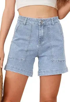 Metietila Women's Summer Stretch Jean Shorts