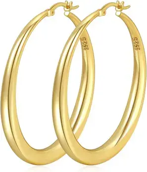 PABBEU S925 Sterling Silver Hoop Earrings