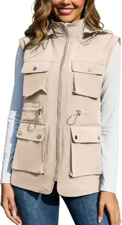 PESION Womens Packable Military Utility Vests