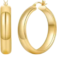 Youngyue 8mm Wide Chunky Gold Hoops
