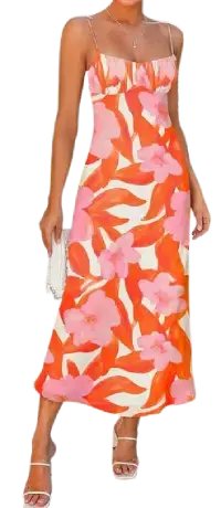 ZESICA Floral Spaghetti Strap Maxi Dress, best lightweight summer dresses