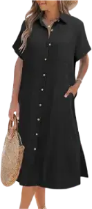 Zeagoo button down shirt dress