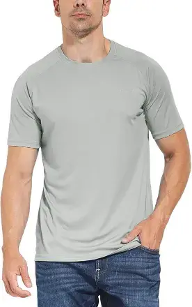 baleaf Men's UPF 50+ Short Sleeve Shirts Lightweight Sun Protection SPF T-Shirts Fishing Hiking Running