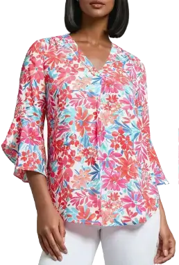 jones of NY Floral v-neck tunic