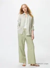 linen pants and tshirt