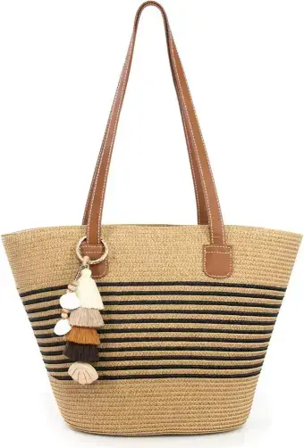 runrole Straw Beach Tote Bag