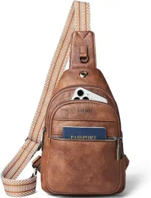 7L Sling Bag For Women Men Crossbody Shoulder Tote Blet Bags Backpack Fanny Pack Travel Purse Faux Leather