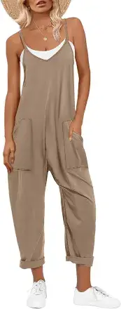 ANRABESS Jumpsuits for Women Casual Summer Overalls Sleeveless Spaghetti Strap Romper Jumpers Trendy Beach Vacation Outfits