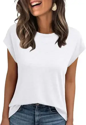 AUTOMET Womens Cap Sleeve Summer Tops T Shirts