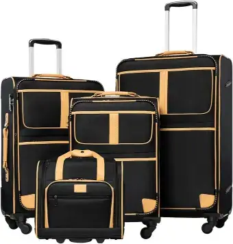Coolife Luggage 4 Piece Set Suitcase Expandable TSA lock spinner softshell, Best Luggage Sets with Spinner Wheels