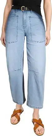 EVALESS Womens Baggy Barrel Jeans High Waisted Wide Leg Boyfriend Denim Ankle Pants