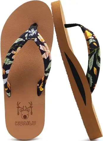 KuaiLu Womens Arch Support Flip Flops