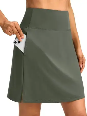 SANTINY 18 Skorts for Women 3 Pockets High Waist Long Athletic Tennis Skirt Golf Skort for Casual Summer Travel, best summer loungewear