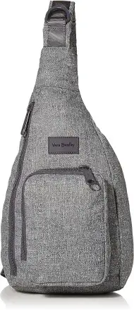 Vera Bradley Women's Recycled Lighten Up Reactive Mini Sling Backpack, Gray Heather, One Size