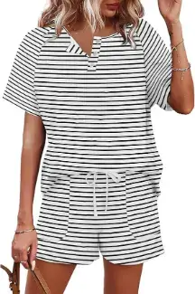 WIHOLL Two Piece Outfits for Women Lounge Sets, Matching Shorts Sets