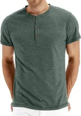 Sailwind Mens Henley Short Sleeve T-Shirt Cotton Casual Shirt