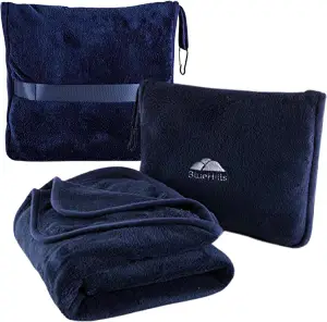 BlueHills Premium Soft Travel Blanket Pillow