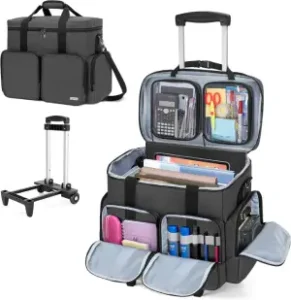 CURMIO Rolling Teacher Tote Bag