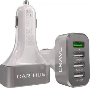 Crave CarHub 54W 4 Port USB Car Charger