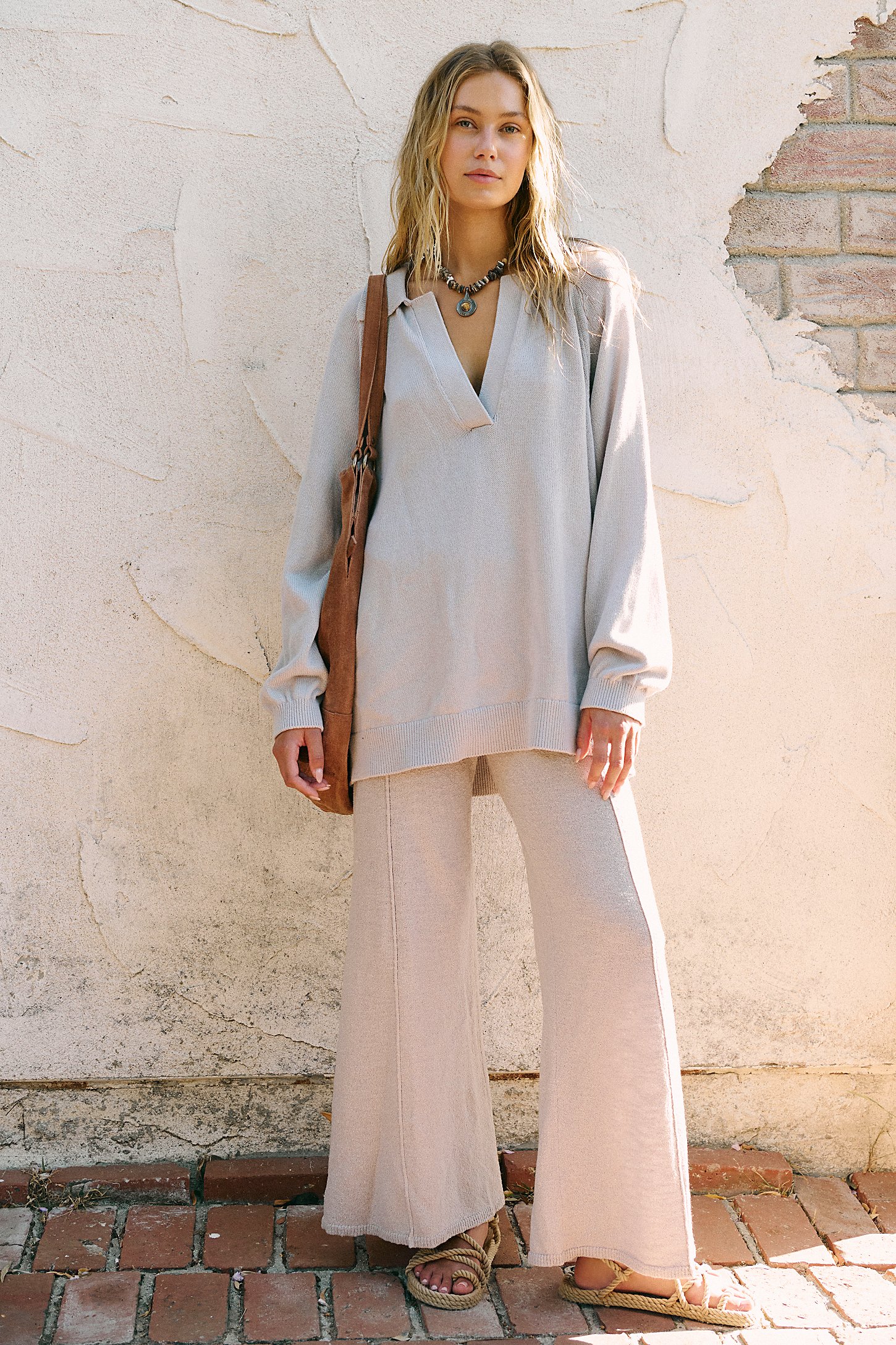 Free People Drea Sweater Set, Loungewear Wide Leg Set